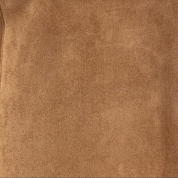 Marla Wynne Camel Faux Suede Straight Stretch Pants Side Zipper Size 2 - Picture 10 of 13